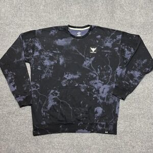 Under Armour Project Rock Sweatshirt Mens Medium Black Fleece Graphic Pullover